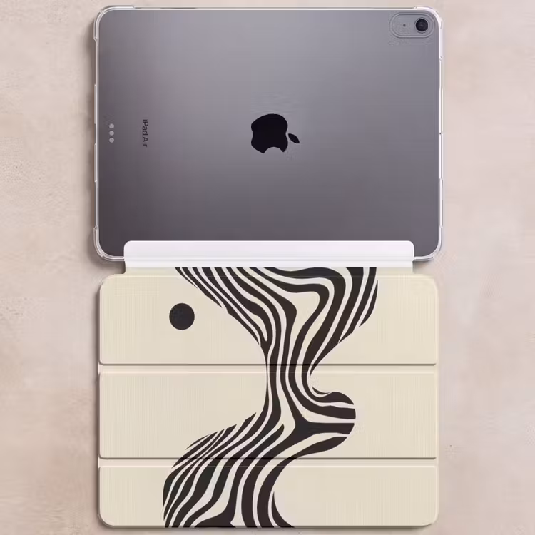 iPad hoes - Beige - Lijnen - Golvend - Abstract — 6