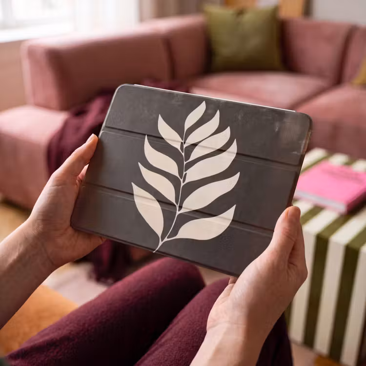 iPad hoes - Blad - Wit - Minimalistisch — 4