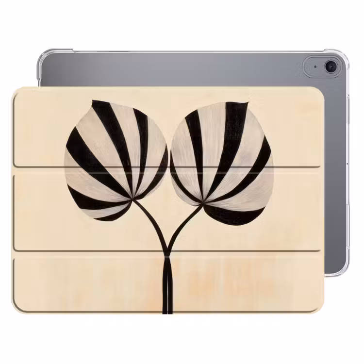 iPad hoes - Bladeren - Gestreept - Stengel - Beige — 1