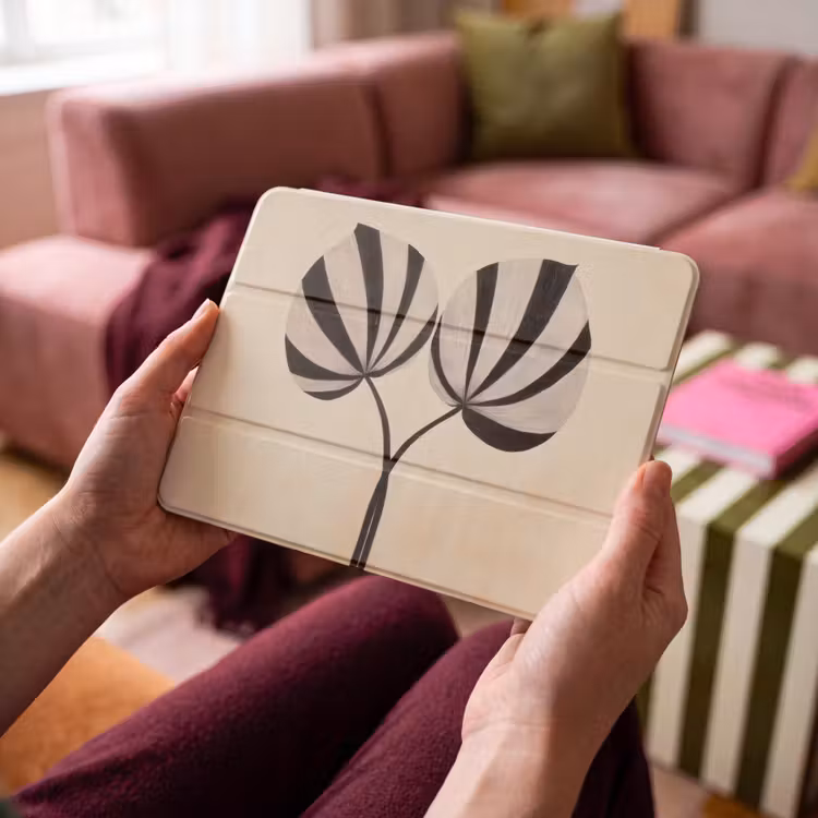 iPad hoes - Bladeren - Gestreept - Stengel - Beige — 4