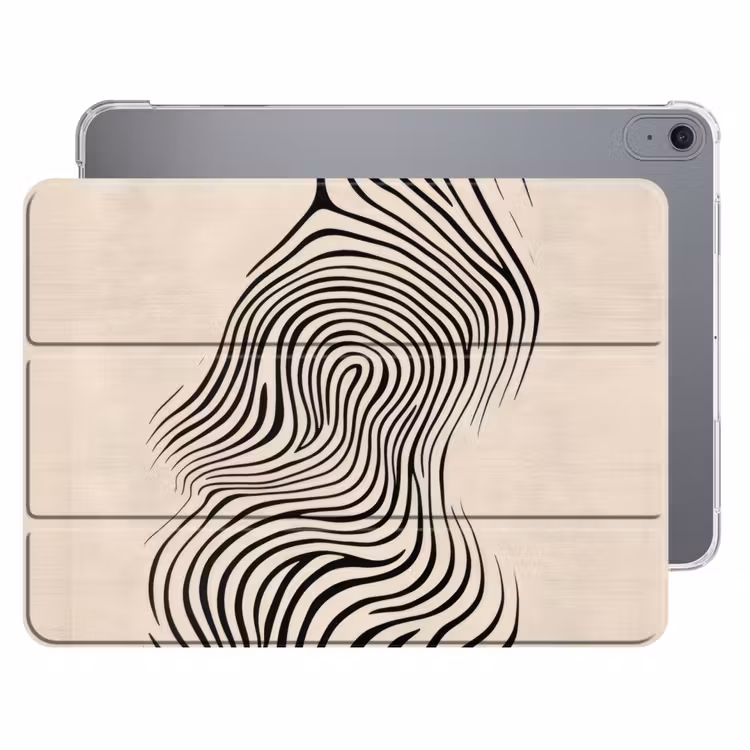 iPad hoes - Lijnen - Abstract - Golvend - Zwart — 1