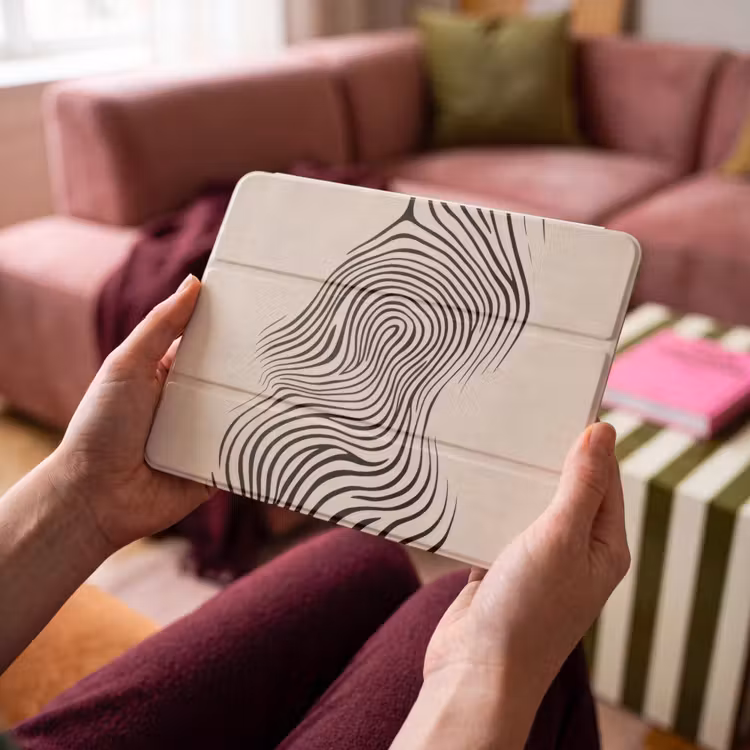 iPad hoes - Lijnen - Abstract - Golvend - Zwart — 4