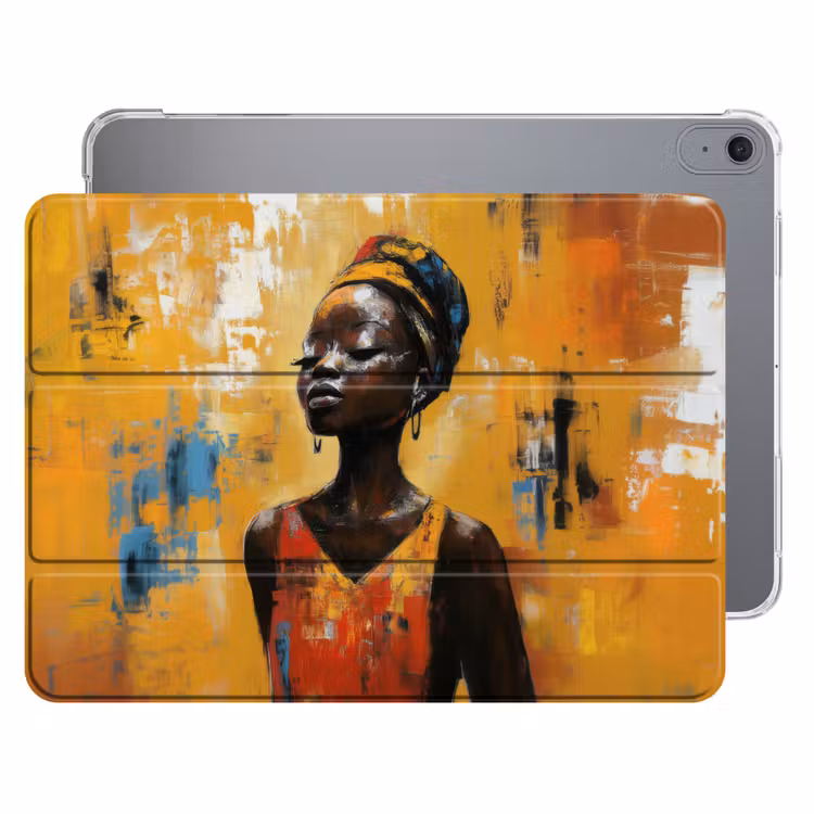 iPad hoes - Vrouw - Ogen - Penseelstreken - Geel — 1
