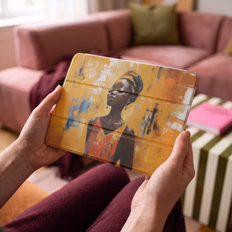 iPad hoes - Vrouw - Ogen - Penseelstreken - Geel — 4