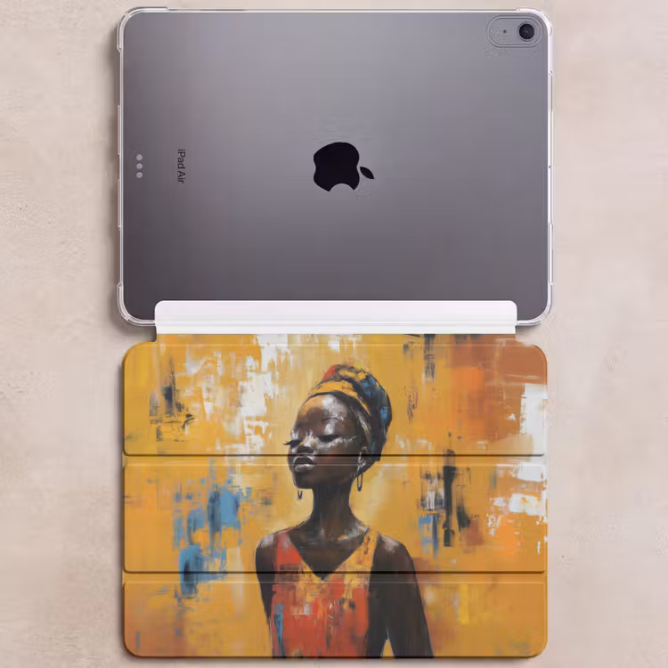 iPad hoes - Vrouw - Ogen - Penseelstreken - Geel — 6