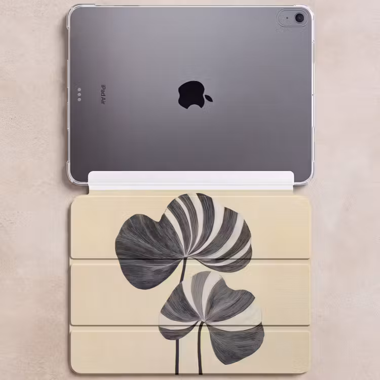 iPad hoes - Zwart - Bladeren - Strepen - Minimalistisch — 6