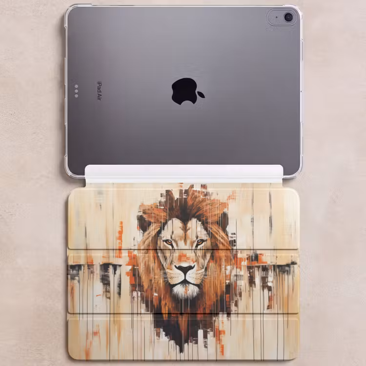 iPad hoes - Leeuwenkop - Lijnen - Crème — 6