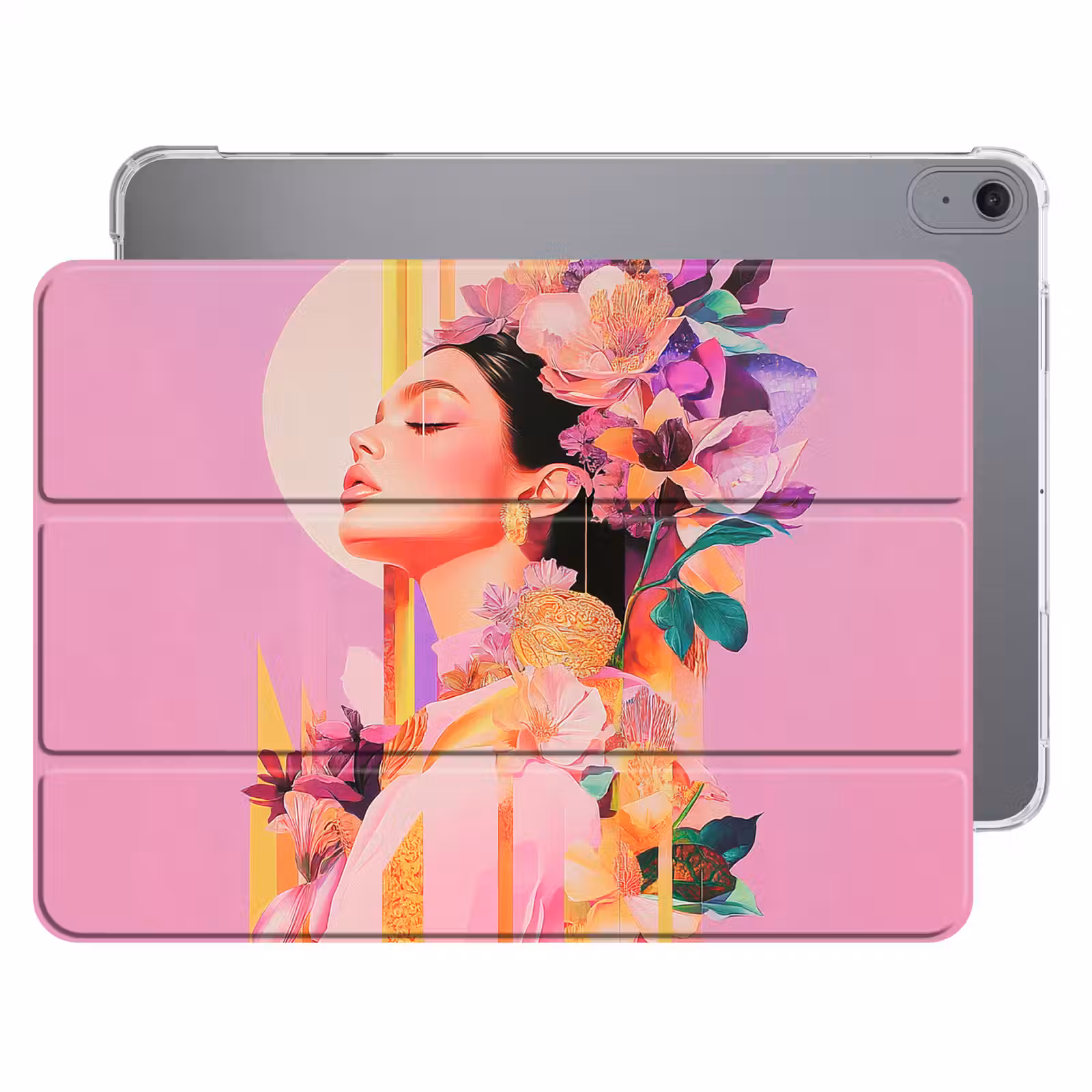 iPad hoes - Vrouw - Bloemen - Paars - Abstract — 1