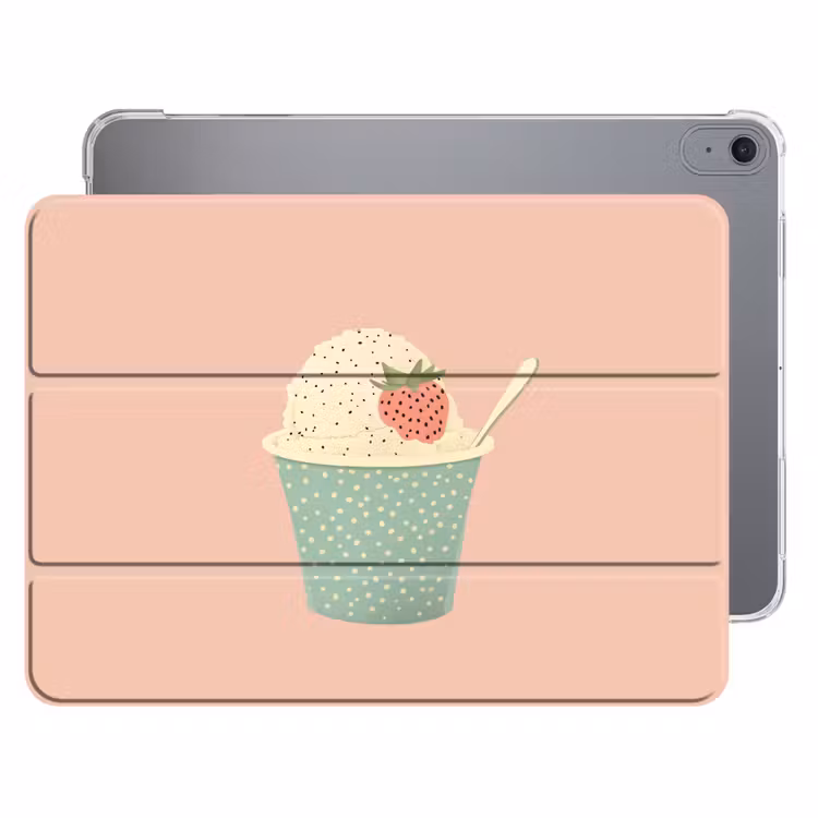 iPad hoes - Bakje - Ijs - Aardbei - Roze — 1