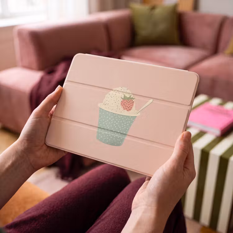 iPad hoes - Bakje - Ijs - Aardbei - Roze — 4