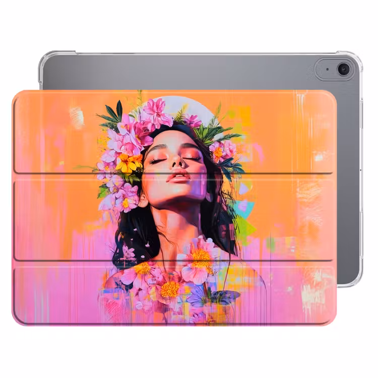 iPad hoes - Portret - Bloemenkroon - Vrouw — 1