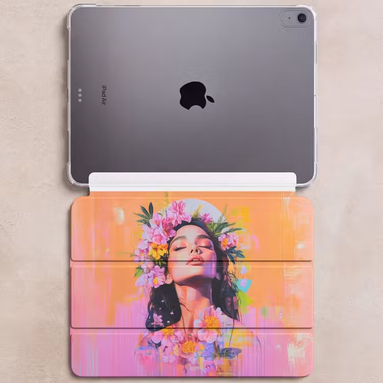 iPad hoes - Portret - Bloemenkroon - Vrouw — 6
