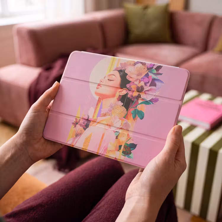 iPad hoes - Vrouw - Bloemen - Paars - Abstract — 4