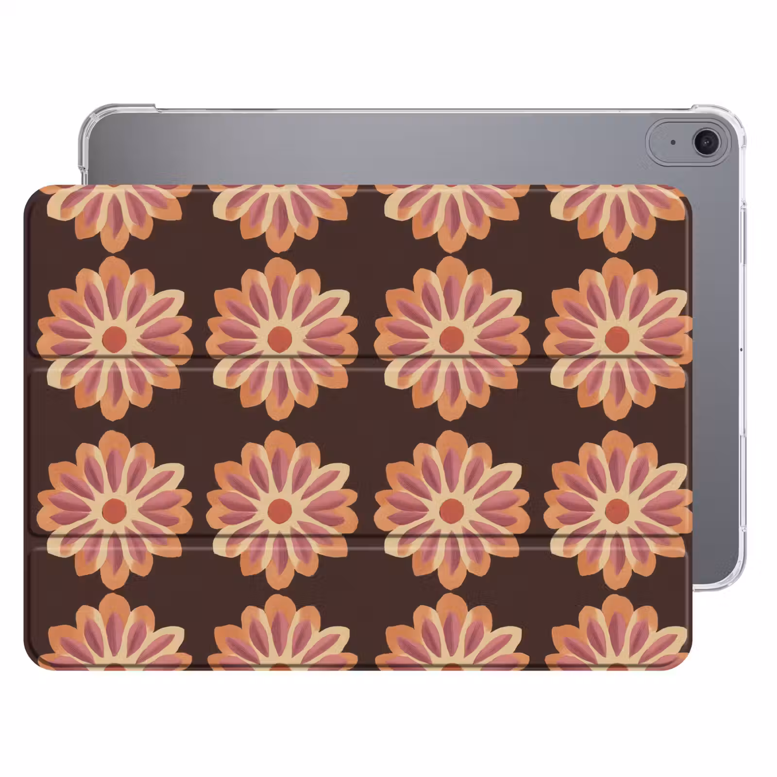 iPad hoes - Bloemen - Patroon - Bruin — 1