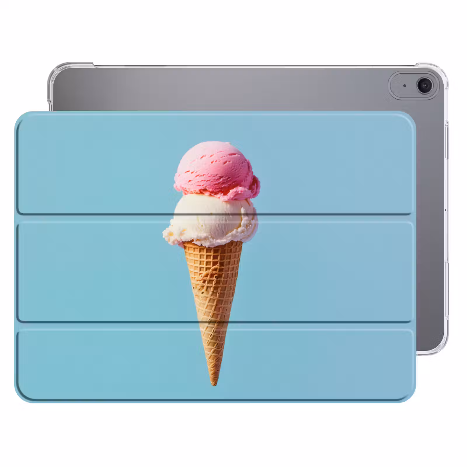 iPad hoes - Bolletjes - Schepijs - Hoorntje - Blauw — 1