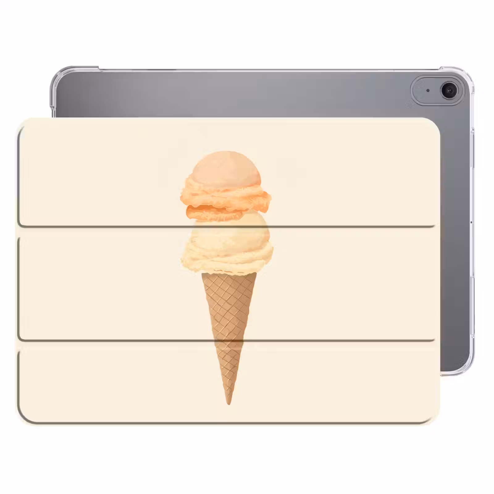 iPad hoes - Minimalistisch - Schepijs - Hoorntje - Beige — 1