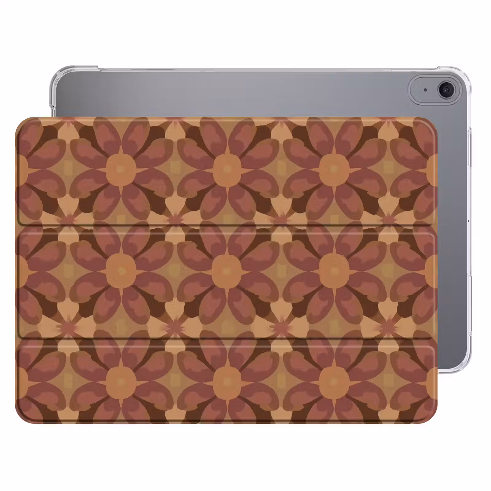 iPad hoes - Retro - Bloemen - Bruin — 1