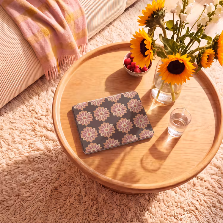 iPad hoes - Bloemen - Patroon - Bruin — 2