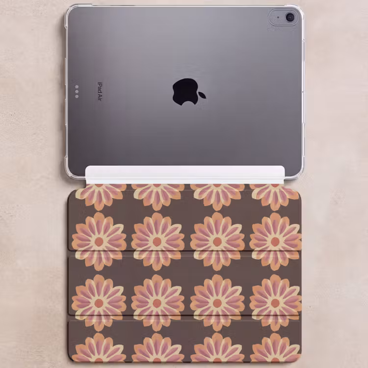 iPad hoes - Bloemen - Patroon - Bruin — 6