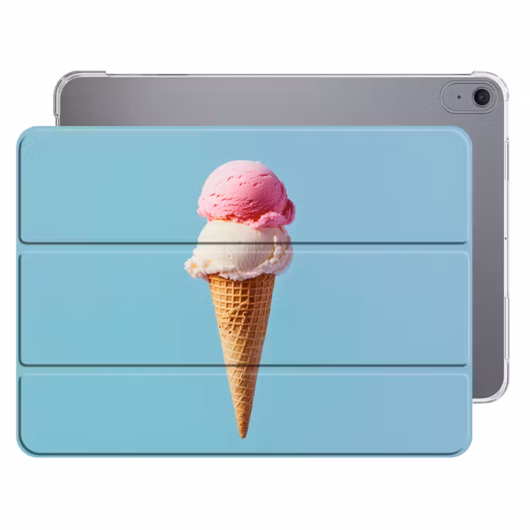 iPad hoes - Bolletjes - Schepijs - Hoorntje - Blauw — 1