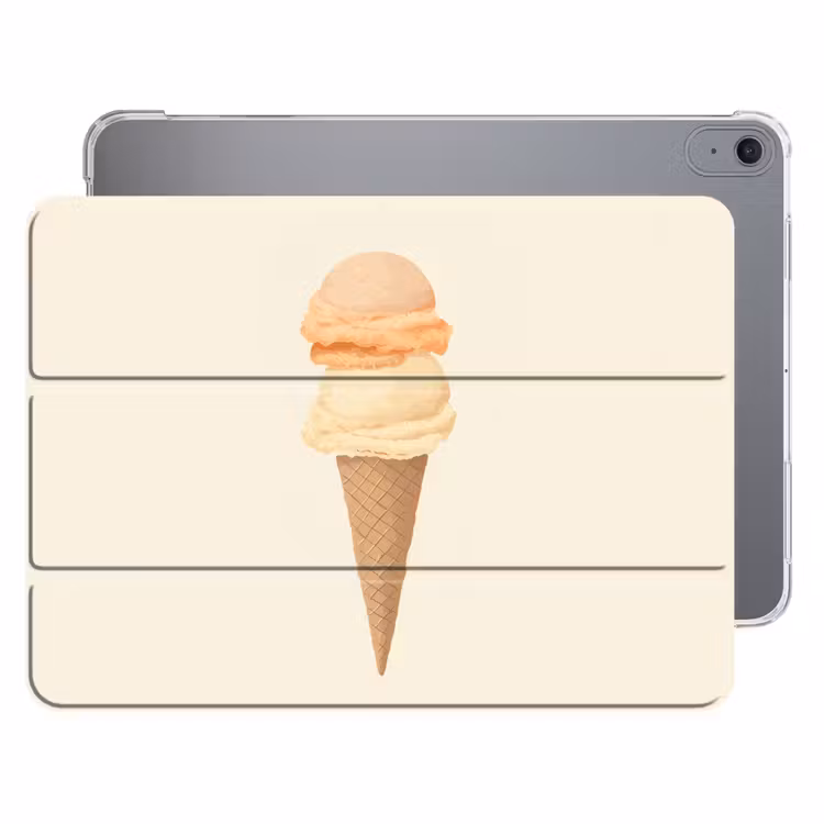 iPad hoes - Minimalistisch - Schepijs - Hoorntje - Beige — 1