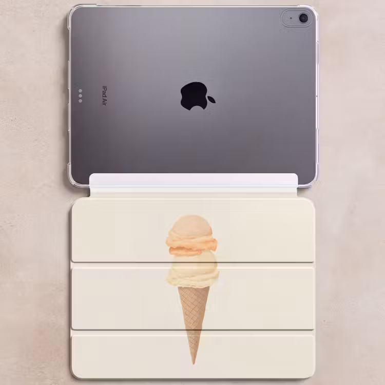 iPad hoes - Minimalistisch - Schepijs - Hoorntje - Beige — 6