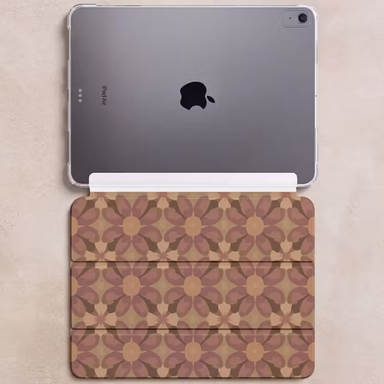 iPad hoes - Retro - Bloemen - Bruin — 6