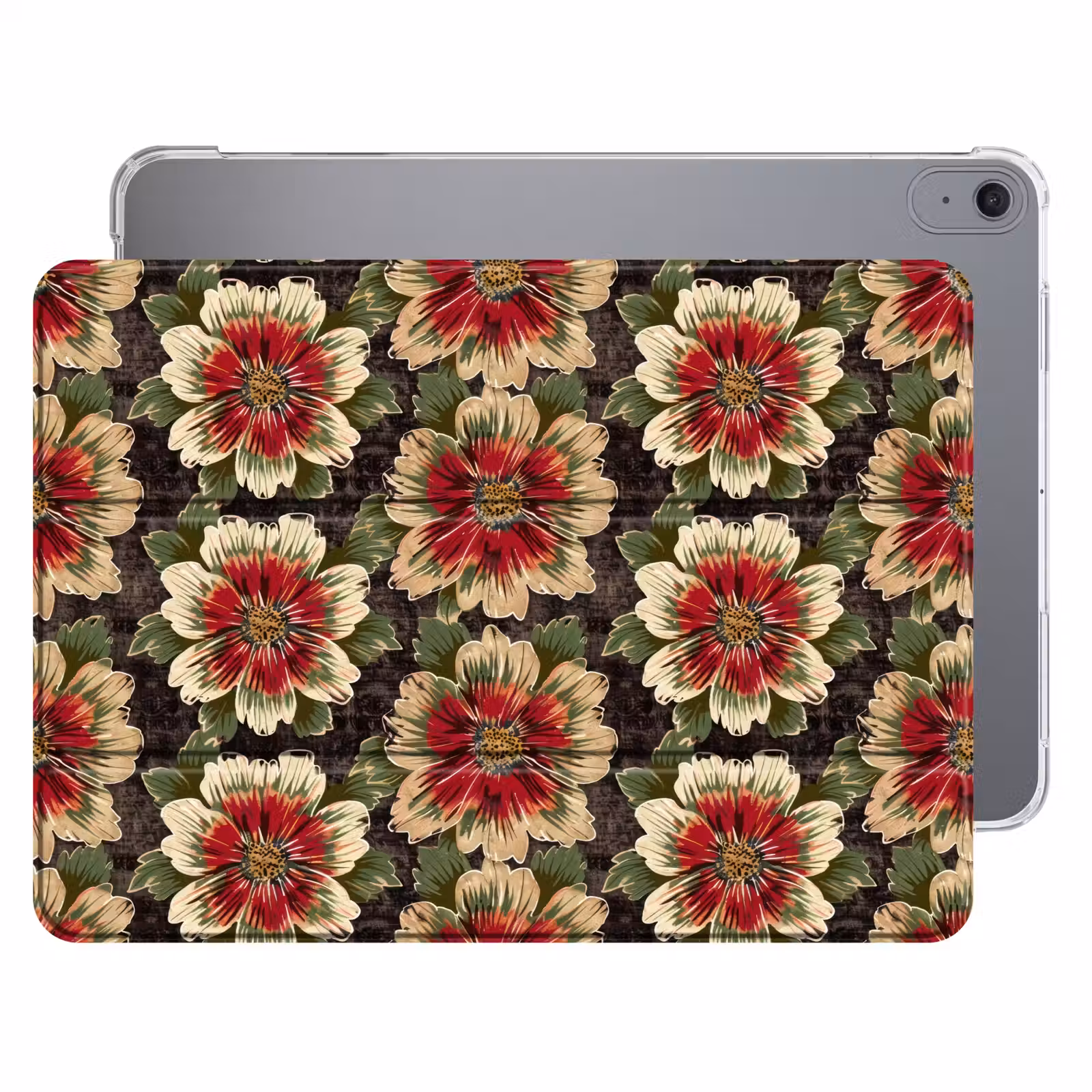 iPad hoes - Bloemen - Klassiek - Patroon - Rood — 1