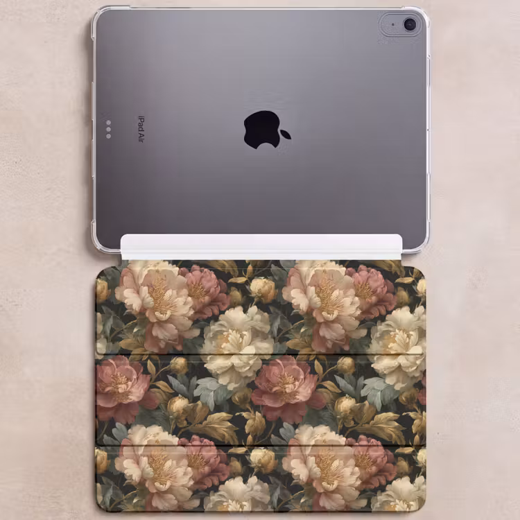 iPad hoes - Bloemen - Barok - Patroon - Roze - Crème — 6