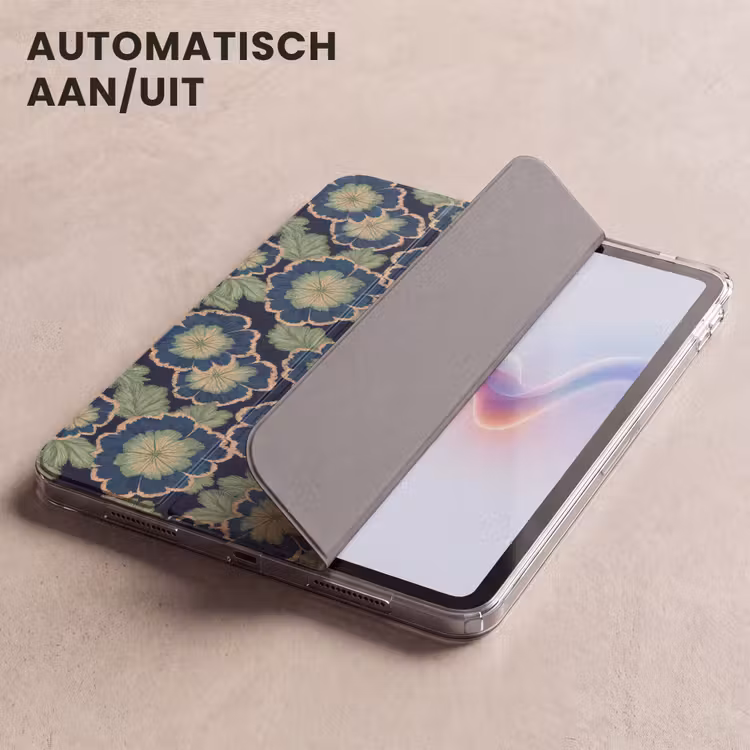 iPad hoes - Bloemen - Borduurwerk - Patroon - Blauw - Groen — 5