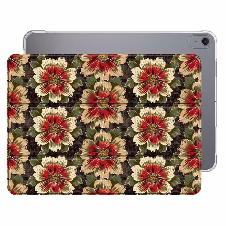 iPad hoes - Bloemen - Klassiek - Patroon - Rood — 1