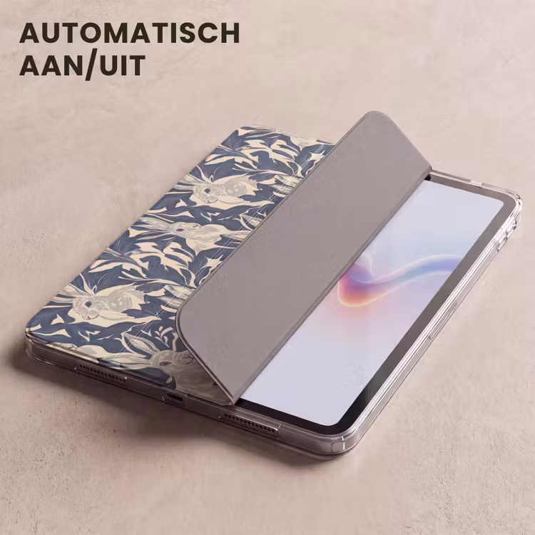 iPad hoes - Hazen - Bladeren - Patroon - Blauw - Beige — 5
