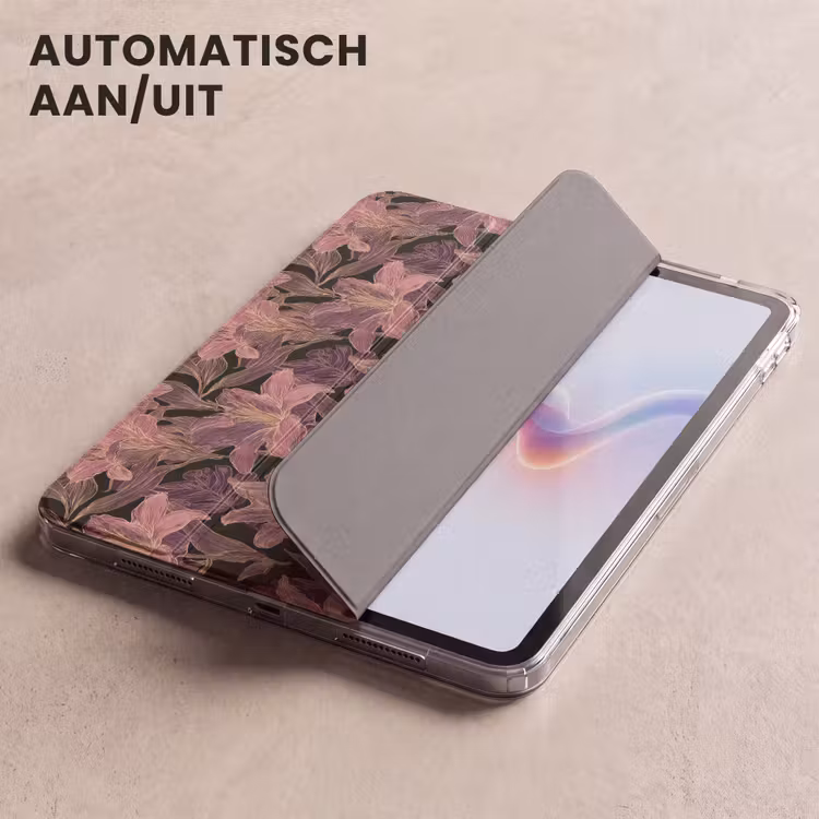 iPad hoes - Lelies - Patroon - Paars - Goud — 5