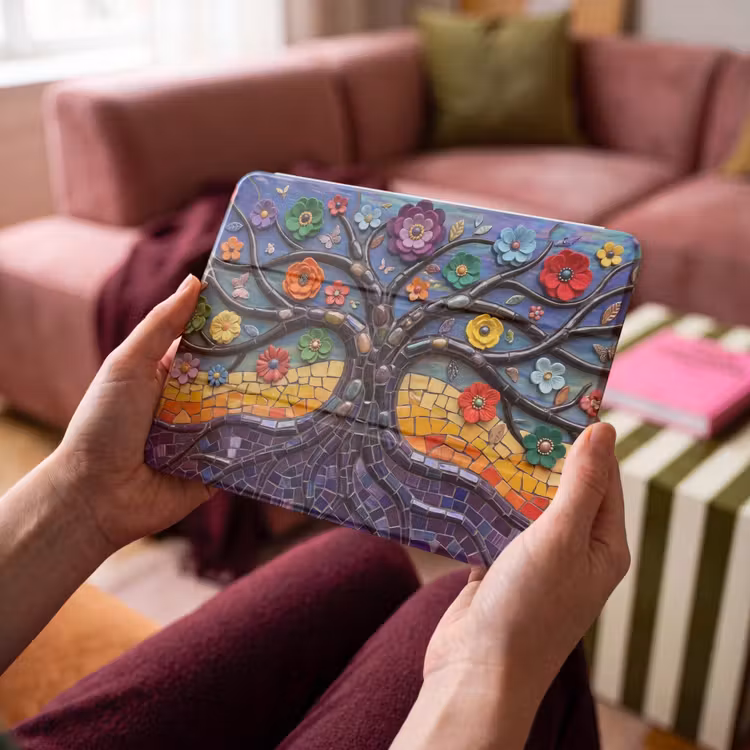 iPad hoes - Levensboom - Mozaïek - Bloemen - Kleurrijk - Vrolijk — 4