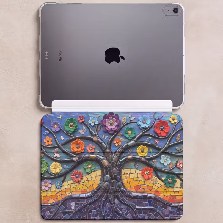 iPad hoes - Levensboom - Mozaïek - Bloemen - Kleurrijk - Vrolijk — 6