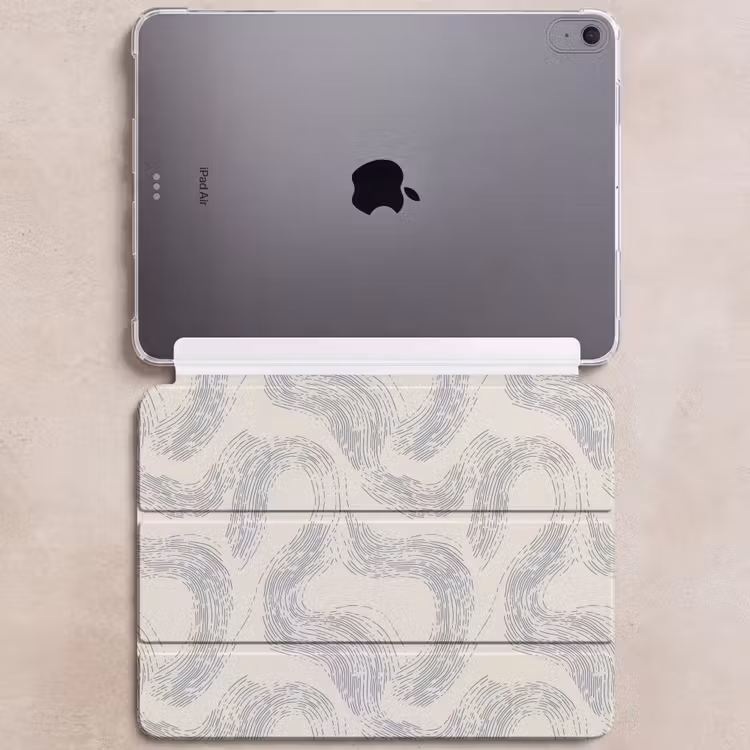 iPad hoes - Lijnen - Patroon - Beige - Minimalistisch — 6