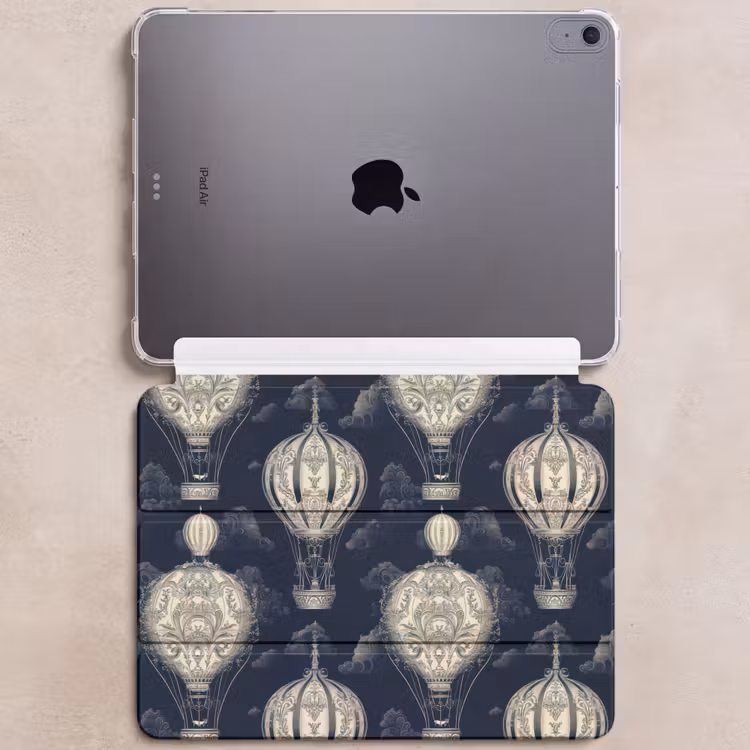 iPad hoes - Luchtballonnen - Wolken - Patroon - Donkerblauw — 6