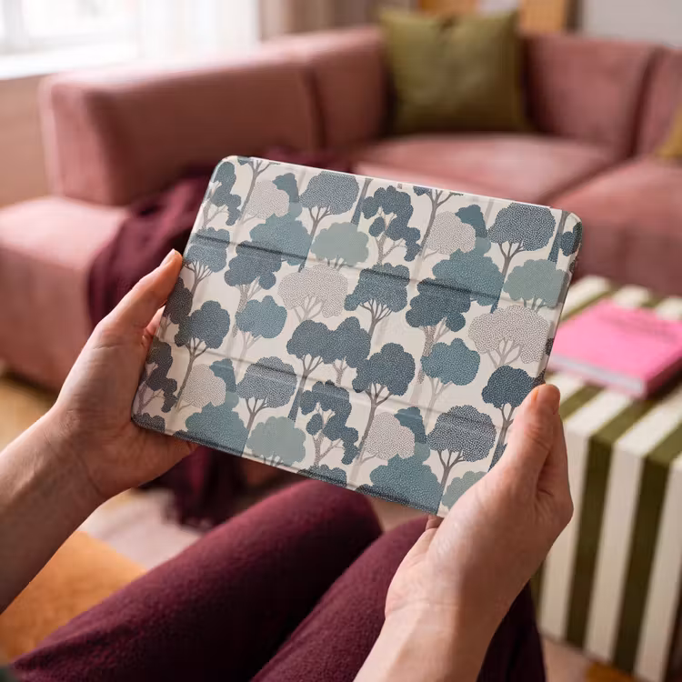 iPad hoes - Modern - Bomen - Bos - Patroon - Blauw — 4
