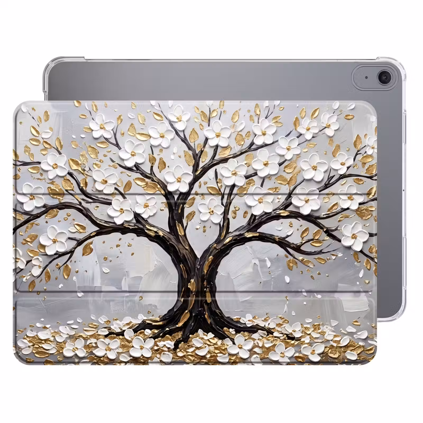 iPad hoes - Boom - Bloemen - Natuur - Abstract - Wit — 1