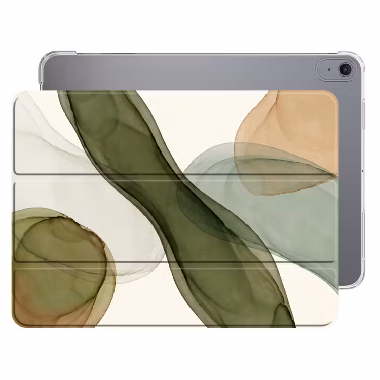 iPad hoes - Abstract - Vormen - Modern - Kunst - Groen - Bruin — 1