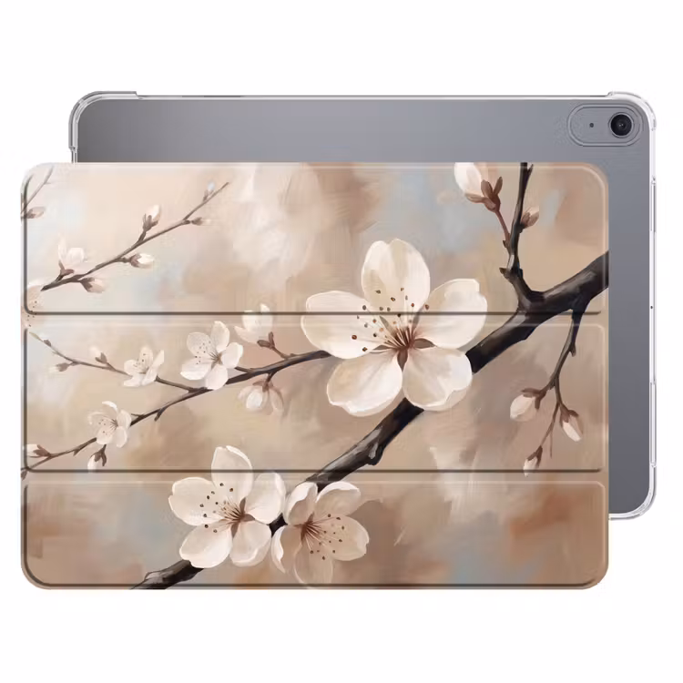 iPad hoes - Bloesem - Takken - Schilderij - Beige - Serene — 1