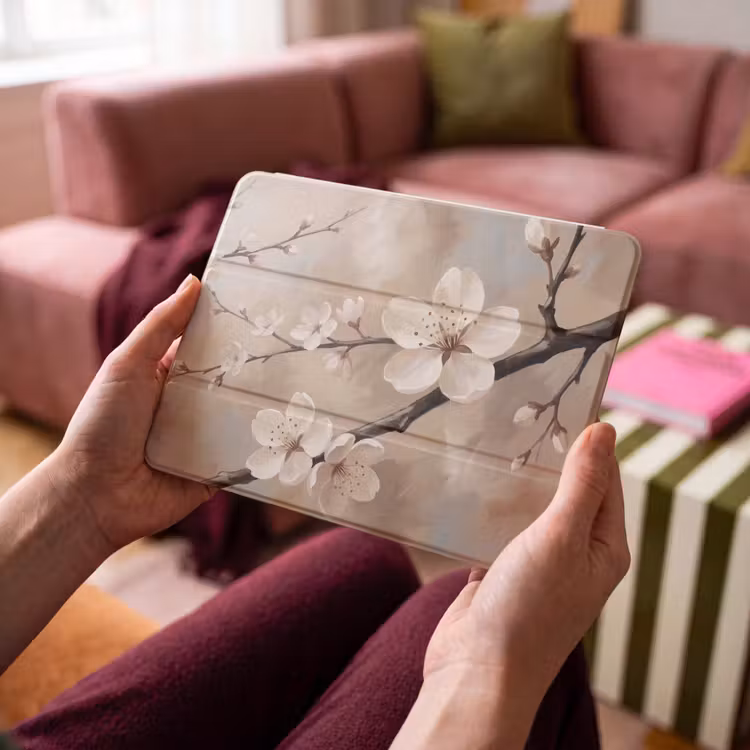 iPad hoes - Bloesem - Takken - Schilderij - Beige - Serene — 4