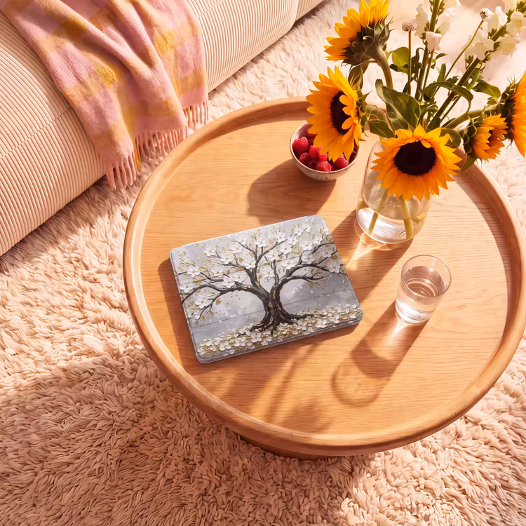 iPad hoes - Boom - Bloemen - Natuur - Abstract - Wit — 2