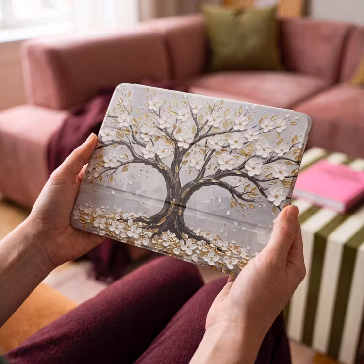 iPad hoes - Boom - Bloemen - Natuur - Abstract - Wit — 4