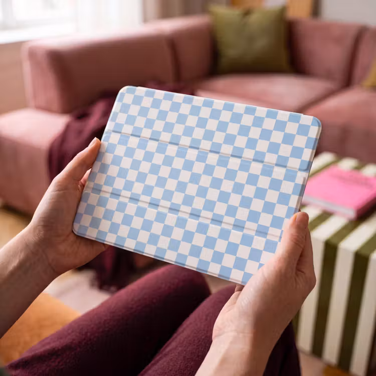 iPad hoes - Schaakbord - Klassiek - Blauw — 4