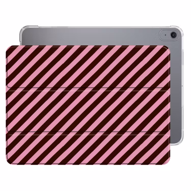 iPad hoes - Strepen - Roze - Bruin — 1