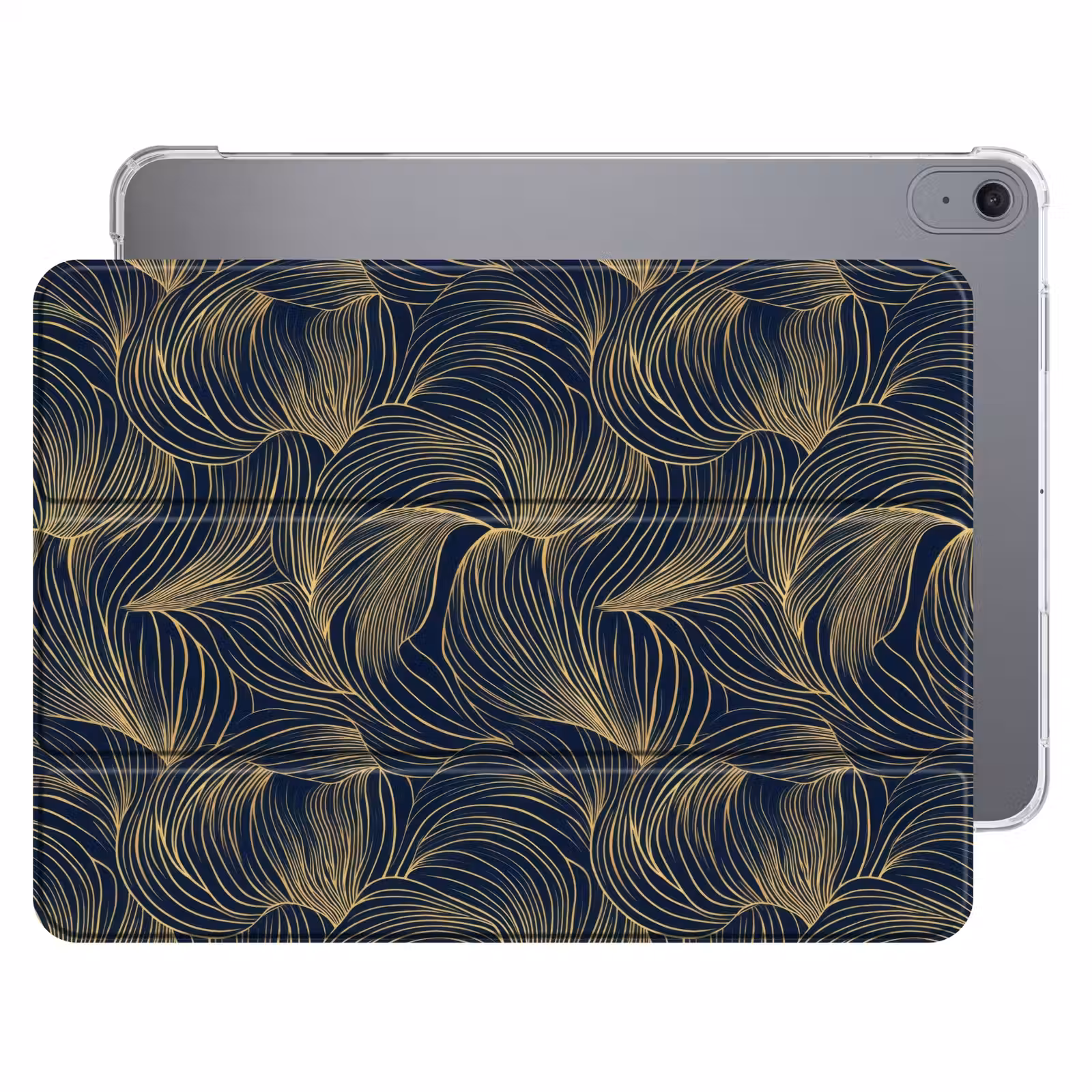 iPad hoes - Abstract - Lijnen - Blauw - Goud — 1