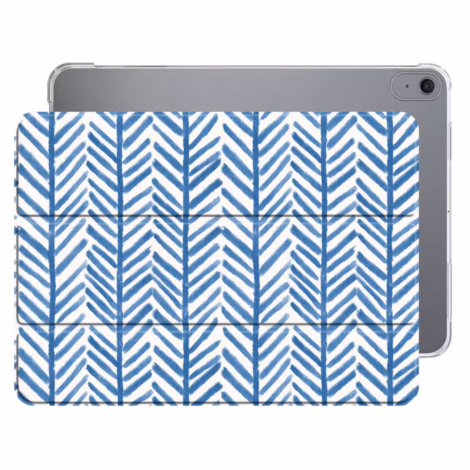 iPad hoes - Patroon - Streep - Blauw — 1