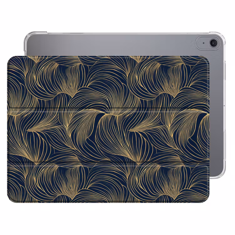 iPad hoes - Abstract - Lijnen - Blauw - Goud — 1