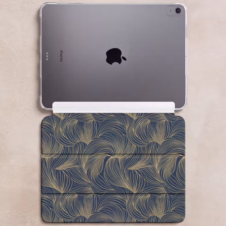 iPad hoes - Abstract - Lijnen - Blauw - Goud — 6